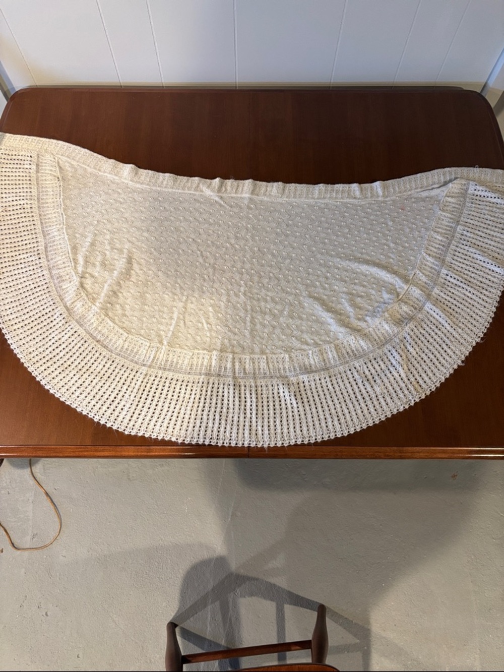 Handmade Cream Crochet Shawl / Throw